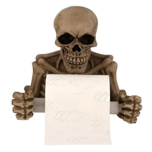 Halloween simulazione teschio porta carta igienica materiale resina  h 19 cm - Immagine 1 di 1