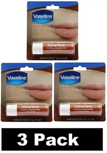 3 x VASELINE 4.8g LIP THERAPY COCOA BUTTER WITH PETROLEUM JELLY BRAND NEW - Picture 1 of 3