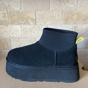 BOTINES UGG CLASSIC MINI DIPPER PLATAFORMA NEGROS FORRADOS DE PIEL DE OVEJA EE. UU. 9 MUJERES - Imagen 1 de 6