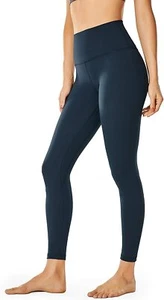 Women Matte Brushed Light Fleece Leggings Workout High Waisted (Navy,Size:XL) - Picture 1 of 5
