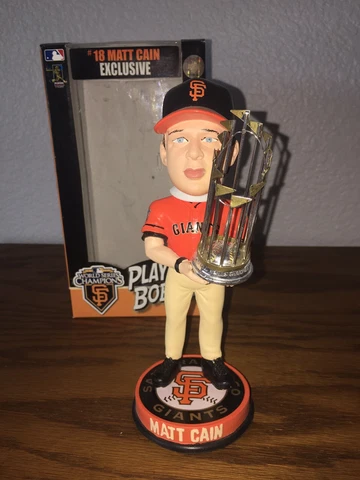 2010 Matt Cain World Series Trophy SF San Francisco Giants Bobblehead Orange NEW Cover