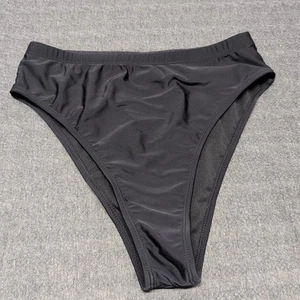 Womens Classic Black High Waisted Cheeky Bikini Bottoms Size L No TAGS - Picture 1 of 4