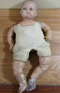 Muñeca Cuerpo Tela Composición 17" Ideal Plassie Años 40 De Colección Ojos Dormidos - Imagen 1 de 10