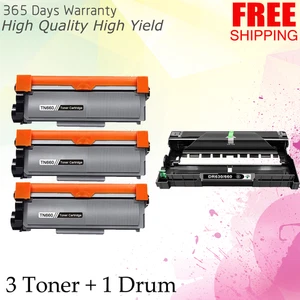3 TN660 + 1 DR630 Toner Drum for Brother DCP-L2520DW MFC-L2700DW MFC-L2740DW - Picture 1 of 1