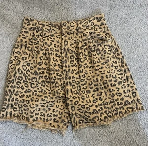 Free People Cheetah Leopard Animal Print High Waisted Women’s Shorts Size 27 - Picture 1 of 3