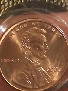 2000 Close AM Lincoln cent pucker Lips Lincoln Uncirculated  - Picture 1 of 3