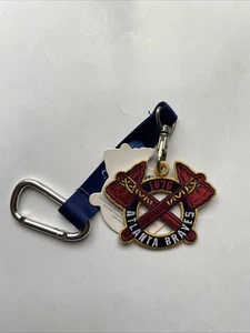 ATLANTA BRAVES BASEBALL Logo Patch Lanyard Keychain Tomahawk MLB World Series - Picture 1 of 3