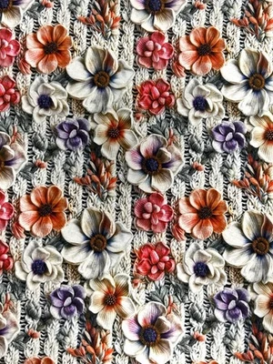 Alpenfleece Stoff Digitaldruck Muster Blumen - Bild 1 von 3