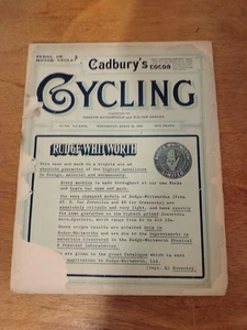 Vintage Antique Cycling Magazine march 22 1905 bicycle - Picture 1 of 9