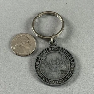 North American Hunting Club Bucks & Bulls Medal Fob Keychain Key Ring #57478 - Picture 1 of 2