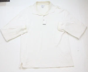 Calvin Klein Weiß Herren Poloshirt Langarm Large Baumwolle Viskose Mans Oberteil 1245 - Bild 1 von 5
