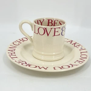 Emma Bridgewater Love Kisses 1/2 Pint Mug Love Chocolate Cake Salad Plate - Picture 1 of 6