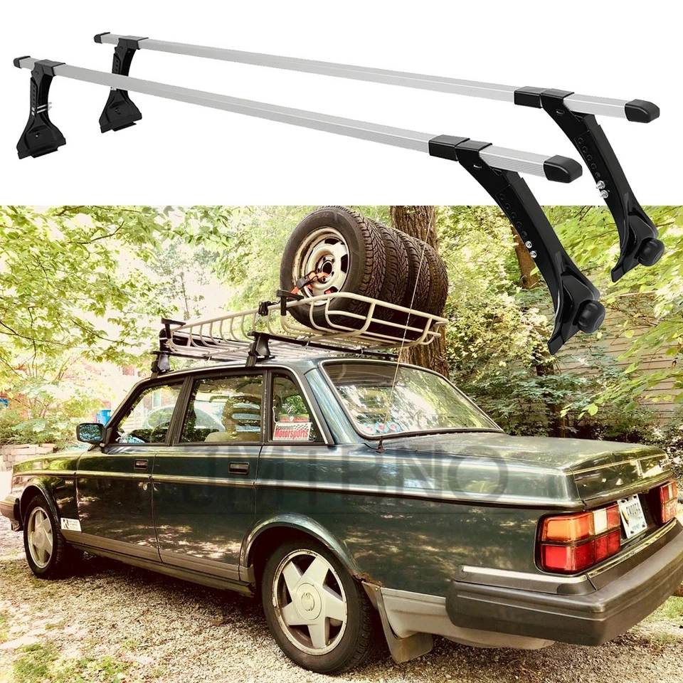 Barras transversales portaequipajes de carga para furgoneta Volvo 240 63" canalón de lluvia Foto 1 de 4