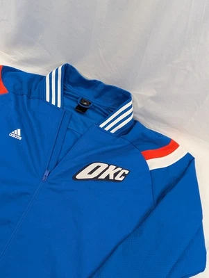 Chaqueta de calentamiento Adidas para hombre cremallera completa pesada NBA auténtica Oklahoma City Thunder 3XL Foto 1 de 4