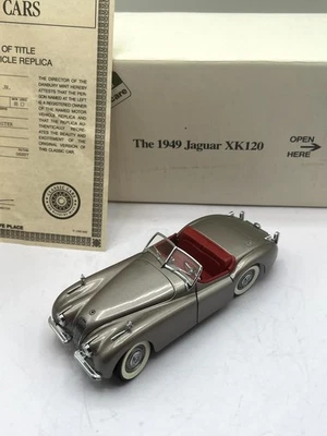 Jaguar XK120 1949 Danbury Mint escala 1:24 gris plata diecast modelo coche juguete Foto 1 de 4