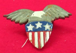 BSA Vintage NEAL Neckerchief Slide Eagle On Flag [X-2251] - Picture 1 of 1