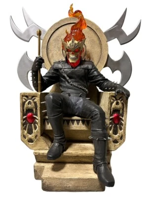 Sideshow Collectibles Ghost Rider On Throne Exclusivo Comiquette Marvel Muestra Foto 1 de 4
