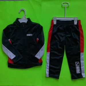 PUMA Kid’s Bodysuit Black/Red/White 24M (2 Years Old) 2 Piece Set NEW - Picture 1 of 12
