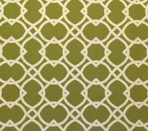 RICHLOOM ORTIZ ALBAHACA VERDE ENREJADO GEOMÉTRICO TELA DE ALGODÓN MULTITUSA POR YARDA - Imagen 1 de 5