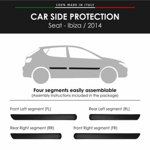 Side Mouldings Bumper Protectors for Seat Ibiza 2014 with 3M Adhesive - Picture 1 of 4