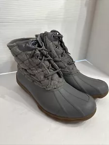 Sperry Duck Boots Womens 10 Saltwater Quilted Waterproof Gray Ankle STS85656 - Imagen 1 de 9