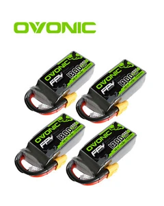 4X OVONIC 4S 1300mAh LiPo akku 14.8V 100C XT60 für 4” Cinequads FPV RC Drohne - Bild 1 von 6