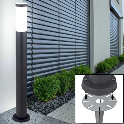 LED Außen Steck Steh Lampe EDELSTAHL Garten Terrassen Erdspieß Leuchte ANTHRAZIT - Bild 1 von 4