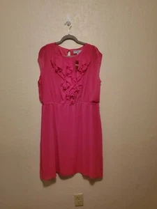 AVENUE STUDIO Womans Plus Pink Ruffle Dress NWT SIZE 18 - Picture 1 of 4