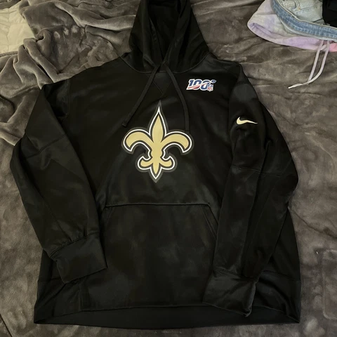 New Orleans Saints Mens Nike Hooded Sweatshirt Hoodie Official 2XL NFL 100 Logo Cover