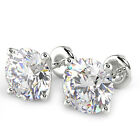 2.09 Ct Round Cut VS2/D Diamond Stud Earrings 14K White Gold