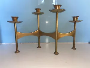 Danish Modernist Messing Kerzenständer Vintage vier Kerzenleuchter Jugendstil - Bild 1 von 4