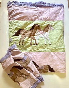 Sweet JoJo Designs HORSE Theme Cotton Comforter Blanket w/ 2 Shams - Picture 1 of 5