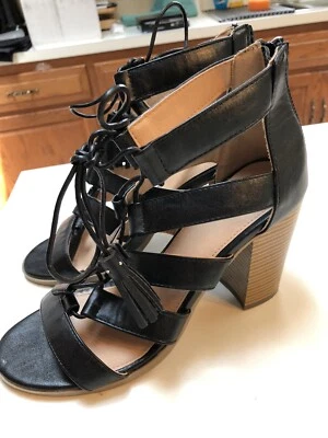 Zapatos Sandalias Route 66 Negro Marleigh Tacón Alto Talla 7M Estilo Gladiador Foto 1 de 4