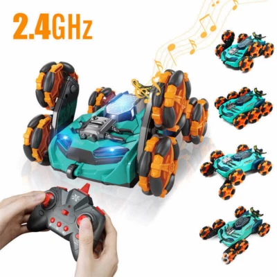 2.4G Remote Control Car 6 Wheels RC Stunt Car Vehicle Fast Drift Toy Spray Cars - Image 1 of 4