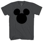 Disney Mickey Mouse Head Silhouette Men's Charcoal T-Shirt