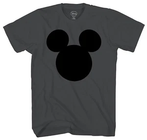 Disney Mickey Mouse Head Silhouette Men's Charcoal T-Shirt - Picture 1 of 1