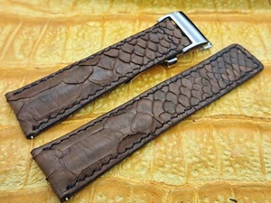 24mm/20mm Exotic Leather Watch Band Bespoke Vintage Minimalist Style - Picture 1 of 14