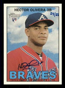 2016 Topps Heritage Real One Autograph/Auto Red/Blue Ink Hector Olivera 24/25 SP