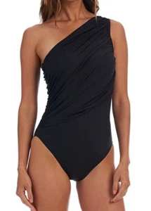 La Blanca Island Goddess Shirred One Shoulder One-Piece A1408 Womens Size 16 - Picture 1 of 4