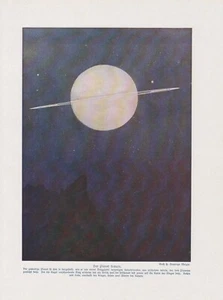 Planet Saturn Saturnring Astronomie FARBDRUCK von 1912 Mantis religiosa - Picture 1 of 1