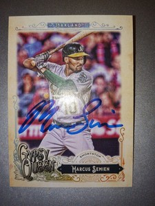 2017 Marcus Semien Autographed Auto Topps Gypsy Queen World Series Champ Rangers