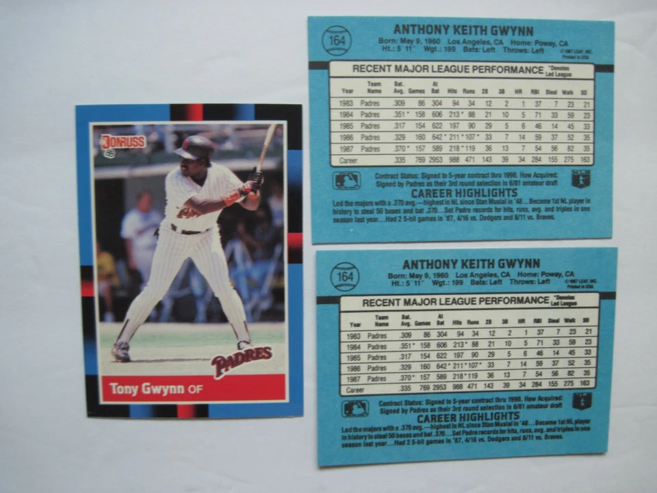 PADRES ERROR CARDS Border & Text Variations Your pick Singles 1988-91 Donruss - Image 1 of 1