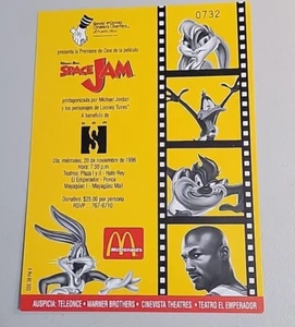 MICHAEL JORDAN SPACE JAM P.R. Boleto Premier 1996 (1 por lote) - Imagen 1 de 5