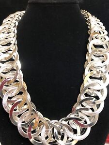  Wide Chunky MASSIVE 3D Link 24" SILVER or GOLD plated Chain  