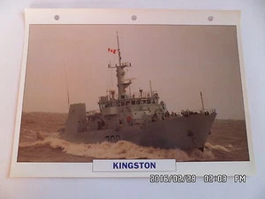 CARTE FICHE NAVIRES DE GUERRE KINGSTON 1995 DRAGUEUR DE MINES - Picture 1 of 1