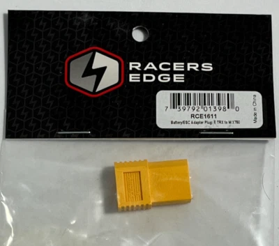 NEW RACERS EDGE RCE1611 ADAPTER FEMALE TRX TO MALE XT60, TRX ESC TO XT60 BATTERY - Image 1 of 4