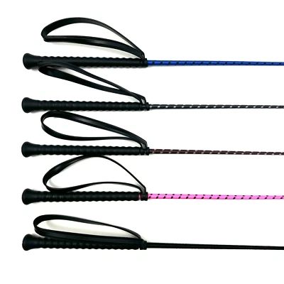 JA HORSE Fleck Reitgerte Dressurgerte Gummigriff mit Handlasche Basic Gerte für Anfänger