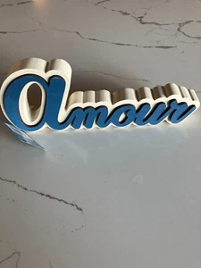 Modernes Amour Holzschild, französisch, NEU mit Etikett - Bild 1 von 4