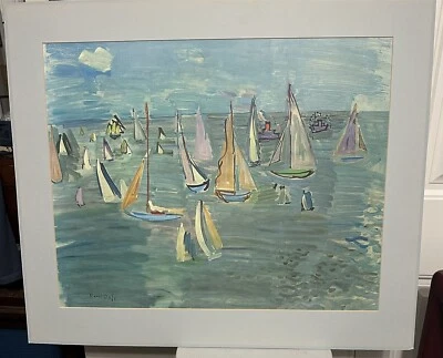 Veleiros Raoul Dufy com estampa de barco fauvismo náutico cubismo azul modernista - Imagem 1 de 4