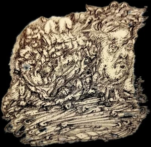 Surrealist, Impressionist, ink drawing -Mother and Her Nest - Picture 1 of 1